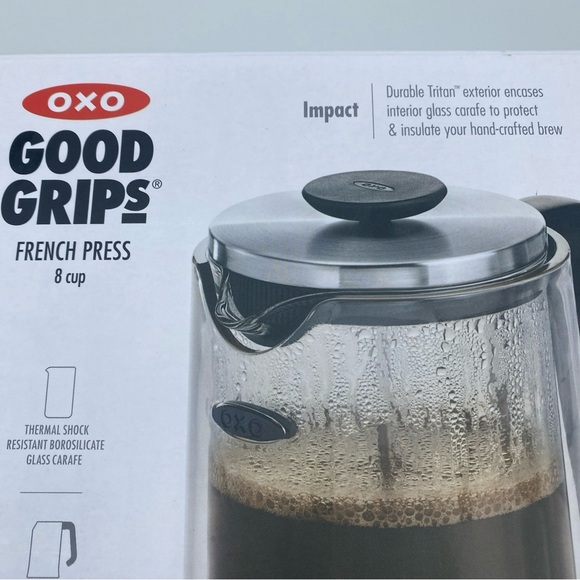 OXO French Press Good Grips 8 Cups Impact Durable Tritan Carafe - Picture 4 of 7